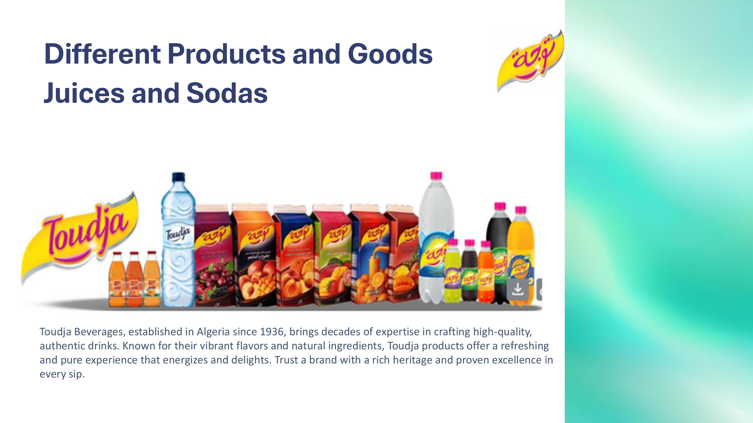 Juices and sodas products